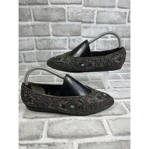 Impo Vintage Beaded Women's Size 8.5 Sequined Beaded Pointed Toe Flats